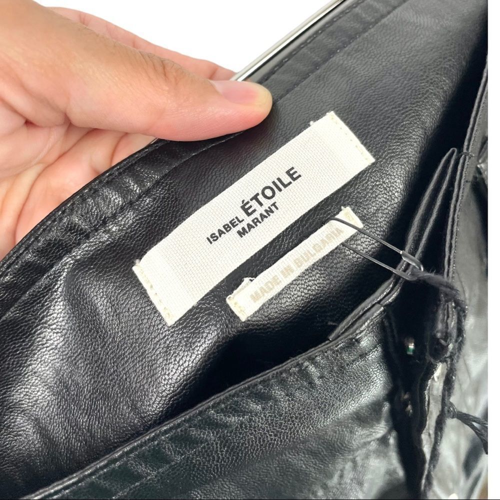 NEW Isabel Marant Etoille Black Tessini Faux Leather Straight Pants Size 36 - Picture 10 of 11